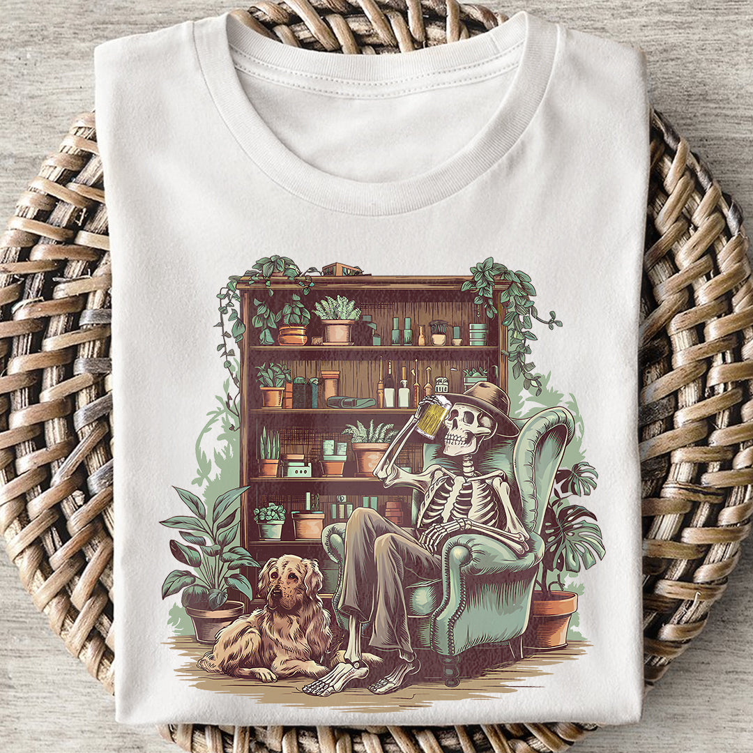 Gardener With A Beer And His Pup Classic Unisex T-Shirt Gildan