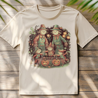 Scarecrow Family Flower Garden Classic Unisex T-Shirt Gildan for Adults