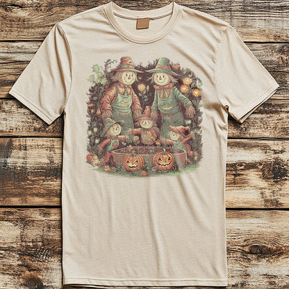 Scarecrow Family Flower Garden Classic Unisex T-Shirt Gildan for Adults