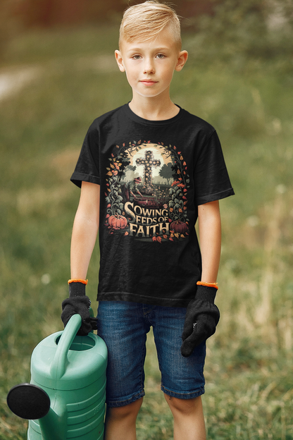 Man Sowing Seeds of Faith Classic Unisex T-Shirt Gildan for Kids