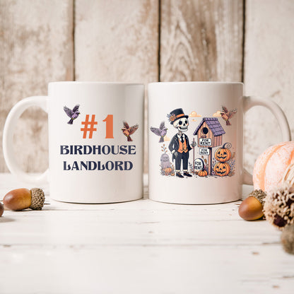 #1 Birdhouse Landlord - Ceramic Double Sided Mug - Gift For Birdwatching Lover