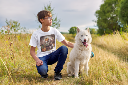 Pumpkin and Pup Classic Unisex T-Shirt Gildan for Kids