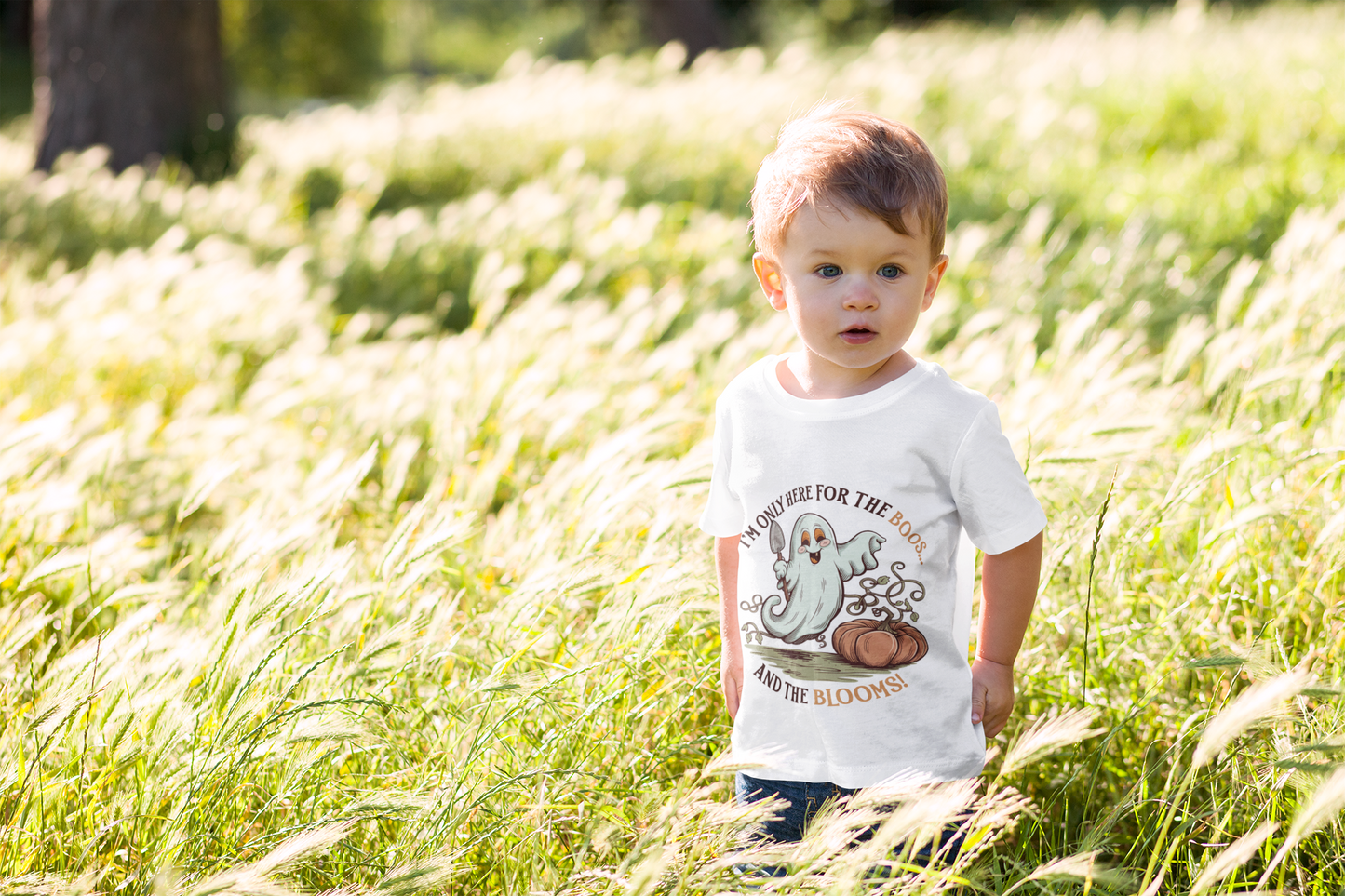 I'm Only Here For The Boos... And The Blooms Classic Unisex T-Shirt Gildan for Kids